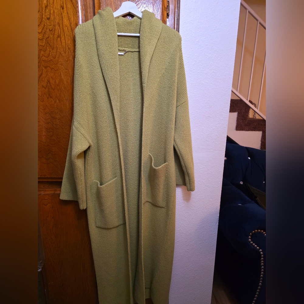 NOUR HAMMOUR Janis Cardigan in Pistachio Green France Size 36 - Picture 6 of 12